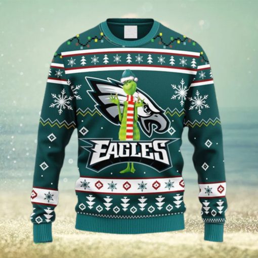 NFL Fans Philadelphia Eagles Funny Grinch Christmas Ugly Sweater For Men Women