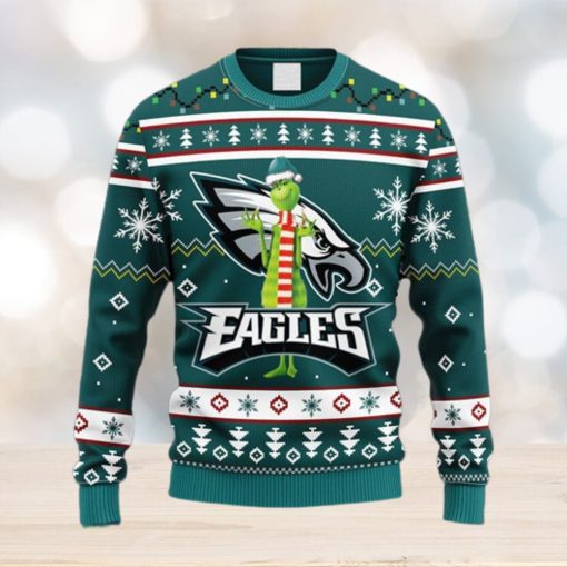 NFL Fans Philadelphia Eagles Funny Grinch Christmas Ugly Sweater For Men Women