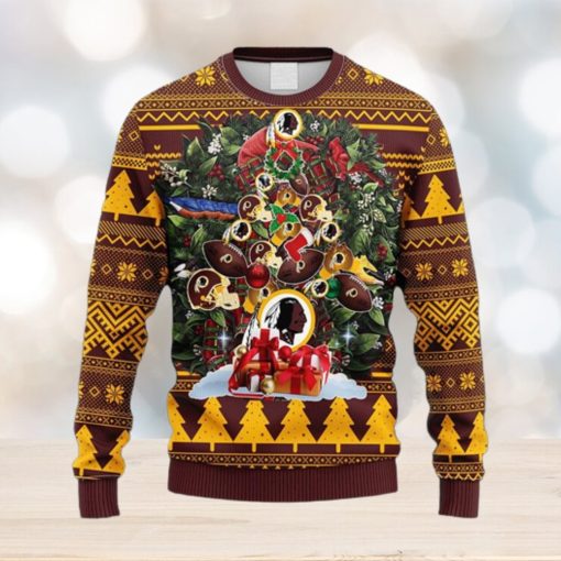 NFL Fans Washington Redskins Tree Ugly Christmas Fleece Sweater For Men Women