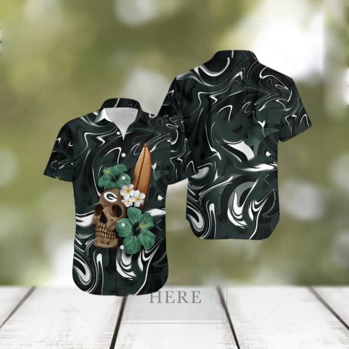 NFL Green Bay Packers Skull Halloween Embrace Game Day Island Hawaiian Shirt