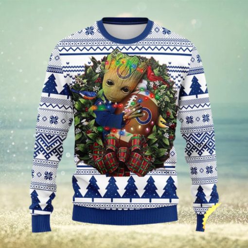 NFL Indianapolis Colts Groot Hug Christmas Ugly Sweater