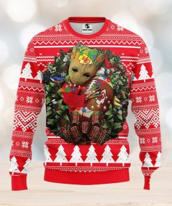 NFL Kansas City Chiefs Groot Hug Christmas Ugly Sweater