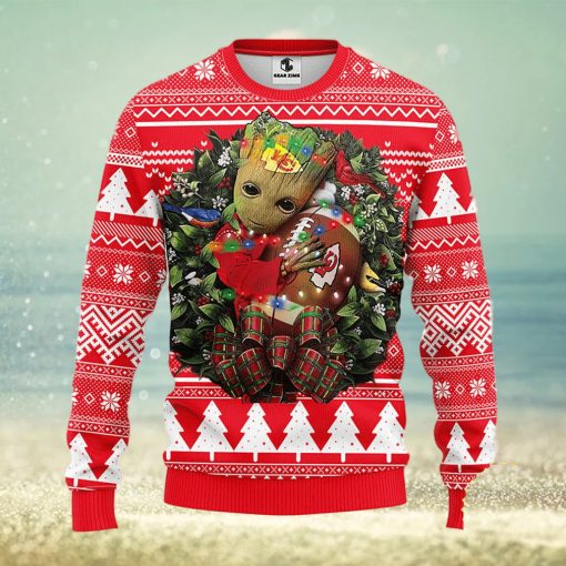 NFL Kansas City Chiefs Groot Hug Christmas Ugly Sweater