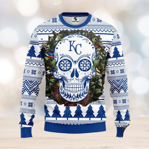 NFL Kansas City Royals Skull Flower Ugly Christmas Ugly Sweater