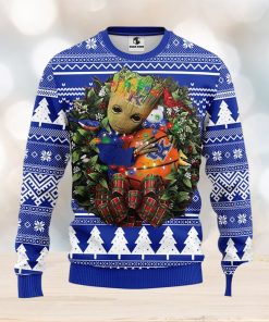 NFL Kentucky Wildcats Groot Hug Christmas Ugly Sweater