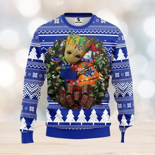 NFL Kentucky Wildcats Groot Hug Christmas Ugly Sweater