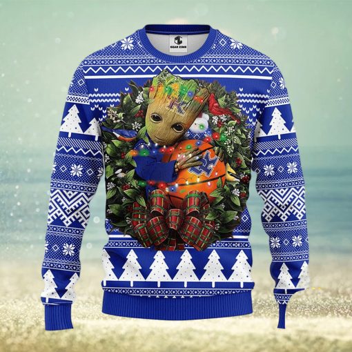 NFL Kentucky Wildcats Groot Hug Christmas Ugly Sweater