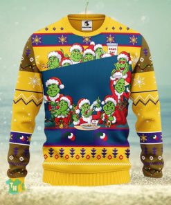 NFL Miami Dolphins Cute 12 Grinch Face Xmas Day Ugly Christmas Sweater Sport Fans Men And Women Christmas Gift