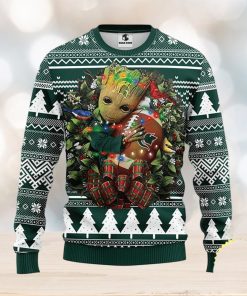 NFL Michigan State Spartans Groot Hug Christmas Ugly Sweater