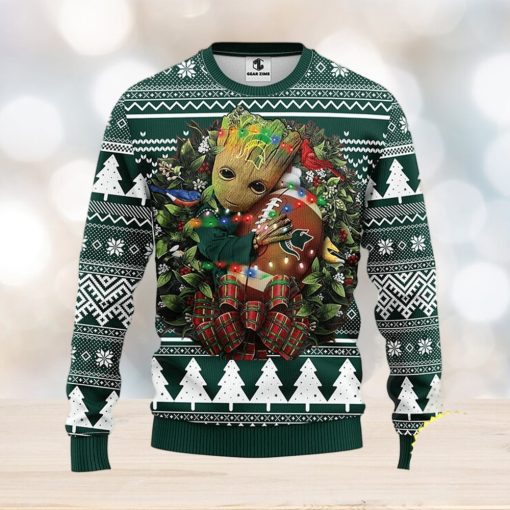 NFL Michigan State Spartans Groot Hug Christmas Ugly Sweater