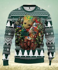 NFL Michigan State Spartans Groot Hug Christmas Ugly Sweater