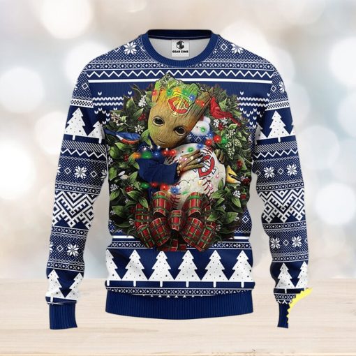 NFL Minnesota Twins Groot Hug Christmas Ugly Sweater