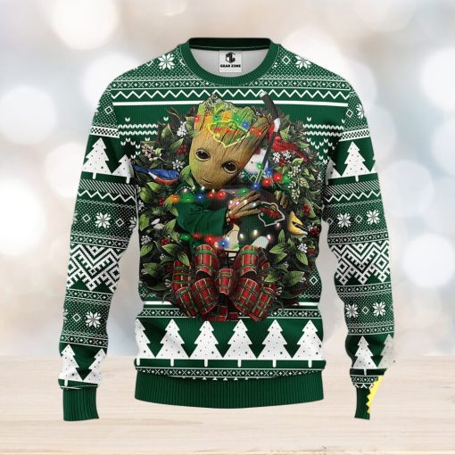 NFL Minnesota Wild Groot Hug Christmas Ugly Sweater