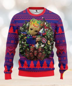 NFL Montreal Canadians Groot Hug Christmas Ugly Sweater