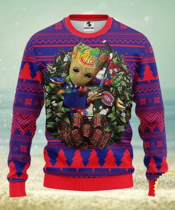 NFL Montreal Canadians Groot Hug Christmas Ugly Sweater