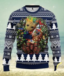 NFL New England Patriots Groot Hug Christmas Ugly Sweater