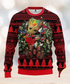 NFL New Jersey Devils Groot Hug Christmas Ugly Sweater