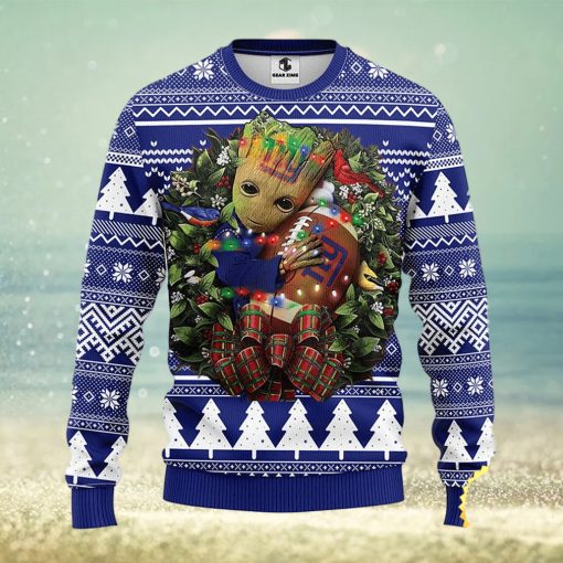 NFL New York Giants Groot Hug Christmas Ugly Sweater