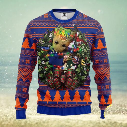 NFL New York Islanders Groot Hug Christmas Ugly Sweater