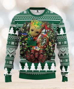 NFL New York Jets Groot Hug Christmas Ugly Sweater