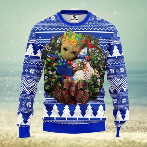 NFL New York Mets Groot Hug Christmas Ugly Sweater