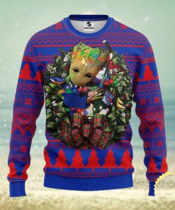 NFL New York Rangers Groot Hug Christmas Ugly Sweater