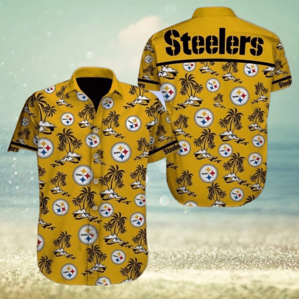 NFL Pittsburgh Steelers Tree Yellow Hawaiian Shirt - Limotees