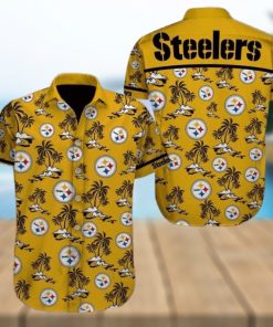 NFL Pittsburgh Steelers Football Hawaiian Graphic Print Short Sleeve Hawaiian Shirt