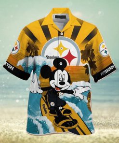 NFL Pittsburgh Steelers Hawaiian Shirt Custom Name Mickey Mouse