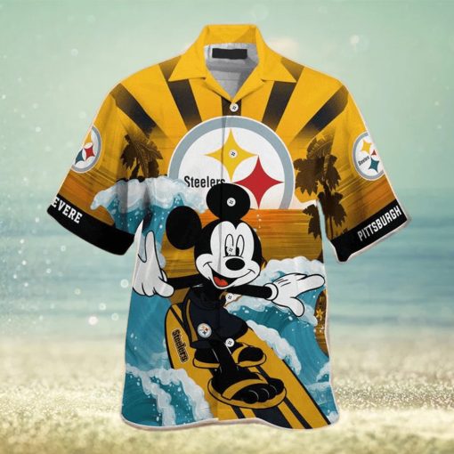 NFL Pittsburgh Steelers Hawaiian Shirt Custom Name Mickey Mouse