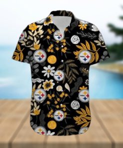 NFL Pittsburgh Steelers Hawaiian Shirt Football Casual Short Sleeve Button Shirt