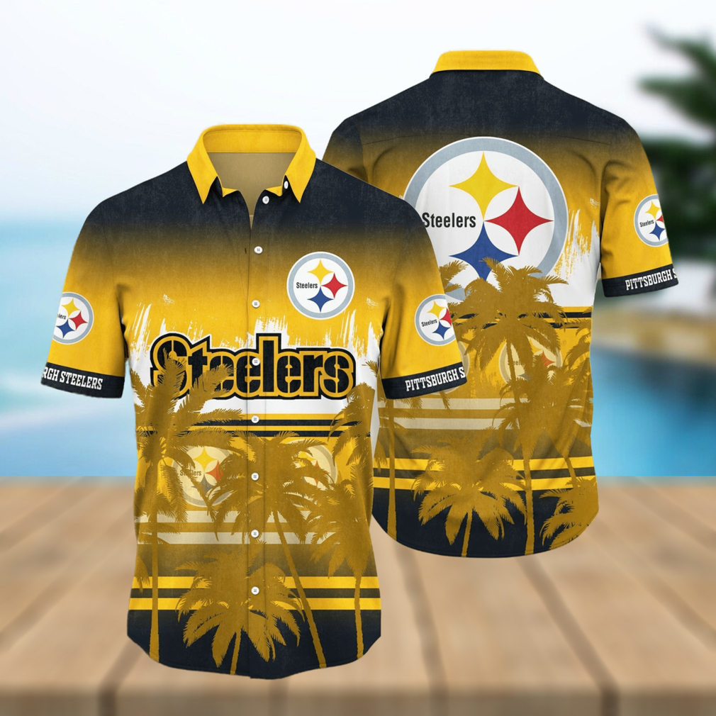 NFL Pittsburgh Steelers Tree Yellow Hawaiian Shirt - Limotees