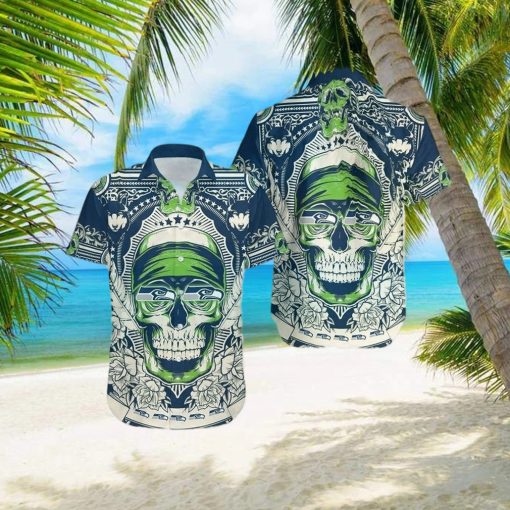 NFL Seattle Seahawks Embrace Game Day Island Skull Hawaiian Shirt Gift Halloween