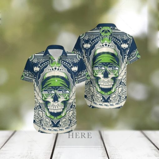 NFL Seattle Seahawks Embrace Game Day Island Skull Hawaiian Shirt Gift Halloween