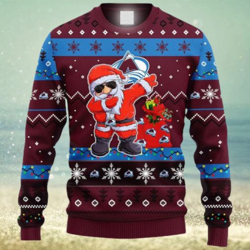 NHL Colorado Avalanche Dabbing Santa Claus Ideas Logo Ugly Christmas Sweater For Fans