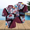 NHL Colorado Avalanche Hawaiian Shirt Flamingo And Palm Leaves Gift For Beach Vacation hawaiian shirt