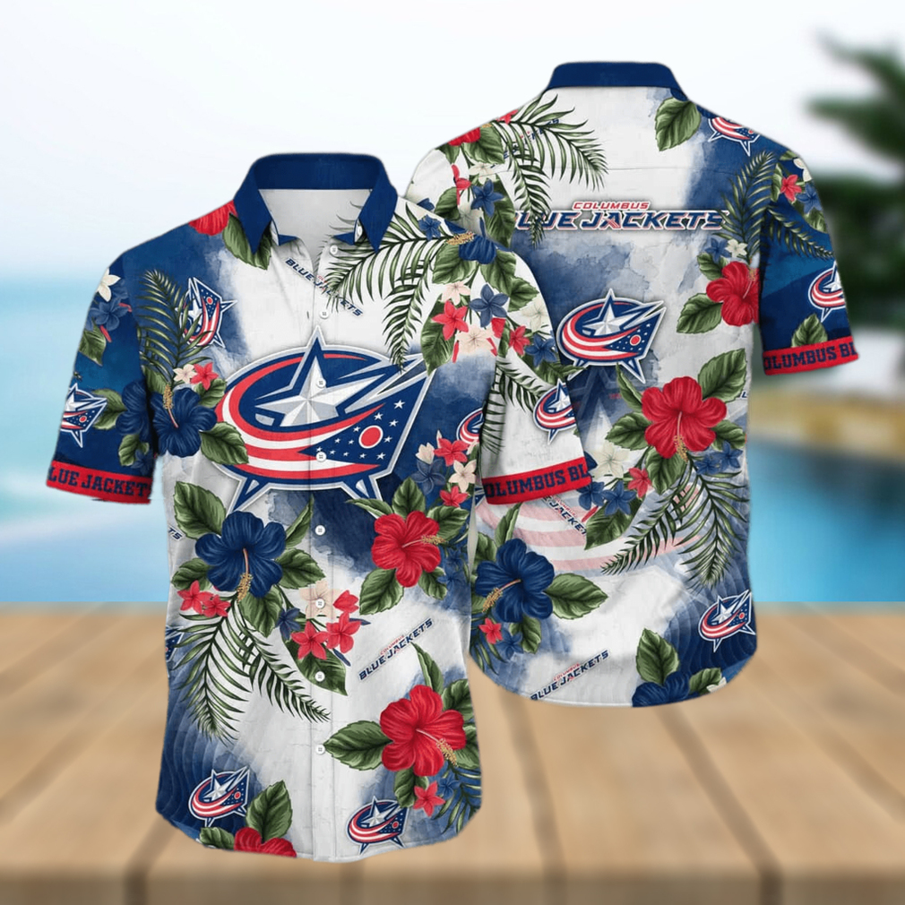 Columbus Blue Jackets NHL Flower Hawaiian Shirt Unique Gift For