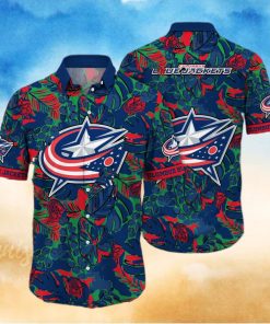 NHL Columbus Blue Jackets Hawaiian Shirt Practical Beach Gift