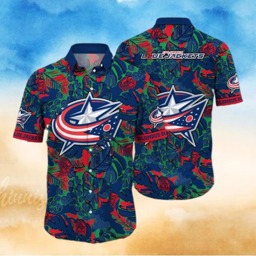 NHL Columbus Blue Jackets Hawaiian Shirt Practical Beach Gift