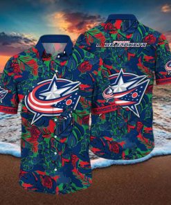 NHL Columbus Blue Jackets Hawaiian Shirt Practical Beach Gift