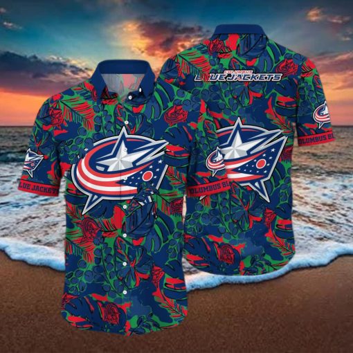 NHL Columbus Blue Jackets Hawaiian Shirt Practical Beach Gift