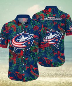 NHL Columbus Blue Jackets Hawaiian Shirt Practical Beach Gift