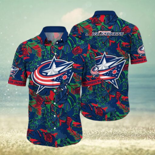 NHL Columbus Blue Jackets Hawaiian Shirt Practical Beach Gift