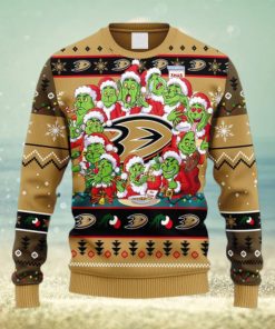 NHL Logo Anaheim Ducks 12 Grinch Xmas Day Christmas Ugly Sweater For Men Women