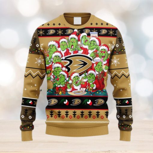 NHL Logo Anaheim Ducks 12 Grinch Xmas Day Christmas Ugly Sweater For Men Women