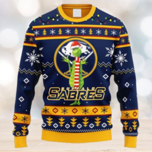 NHL Logo Buffalo Sabres Funny Grinch Christmas Ugly Sweater For Men Women