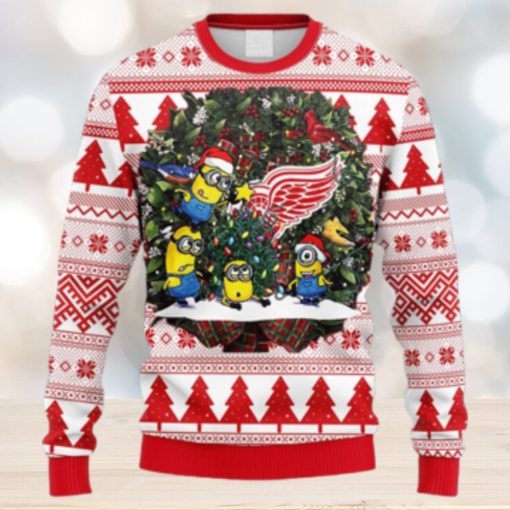 NHL Logo Detroit Red Wings Minion Christmas Ugly Sweater For Men Women