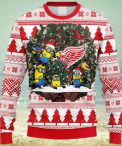 NHL Logo Detroit Red Wings Minion Christmas Ugly Sweater For Men Women