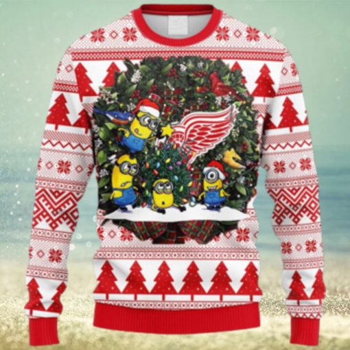 NHL Logo Detroit Red Wings Minion Christmas Ugly Sweater For Men Women