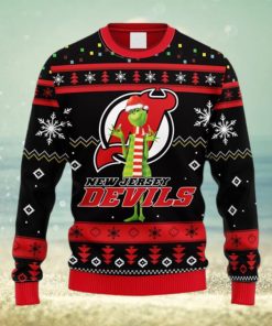 NHL Logo New Jersey Devils Funny Grinch Christmas Ugly Sweater For Men Women